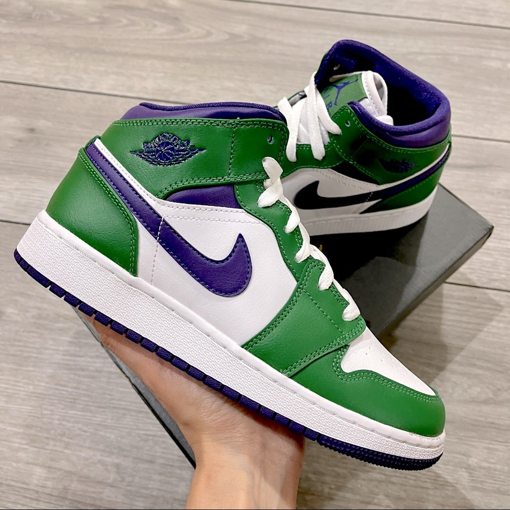 💚💜Air Jordan 1 Mid GS Incredible Hulk 💜💚